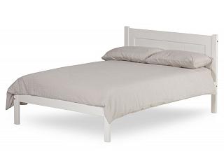 4ft Small Double White wood bed frame.Low foot board end